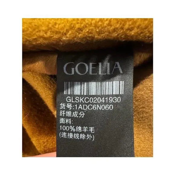 Goelia “Coffee Brown” Wrap Coat L 100% Wool Shell with Silk-Wool Texture, Belted - Picture 10 of 10